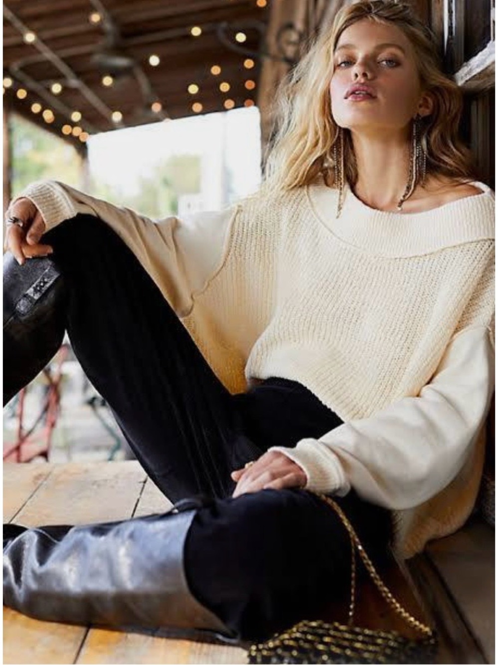 Free People Never Leaving Cream Pullover XS